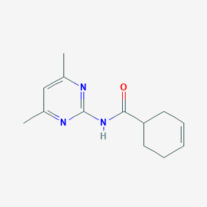 molecular formula C13H17N3O B7515207 N-(4,6-dimethylpyrimidin-2-yl)cyclohex-3-ene-1-carboxamide 