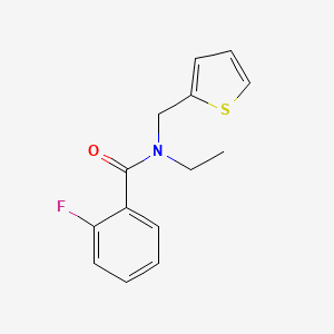 molecular formula C14H14FNOS B7515245 N-ethyl-2-fluoro-N-(thiophen-2-ylmethyl)benzamide 
