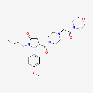 molecular formula C26H38N4O5 B7515258 1-Butyl-5-(4-methoxyphenyl)-4-[4-(2-morpholin-4-yl-2-oxoethyl)piperazine-1-carbonyl]pyrrolidin-2-one 