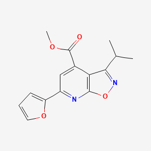 molecular formula C15H14N2O4 B7515263 Methyl 6-(furan-2-yl)-3-propan-2-yl-[1,2]oxazolo[5,4-b]pyridine-4-carboxylate 