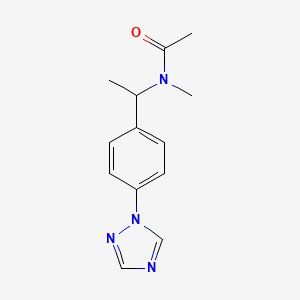 molecular formula C13H16N4O B7515283 N-methyl-N-[1-[4-(1,2,4-triazol-1-yl)phenyl]ethyl]acetamide 