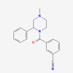 3-(4-Methyl-2-phenylpiperazine-1-carbonyl)benzonitrile