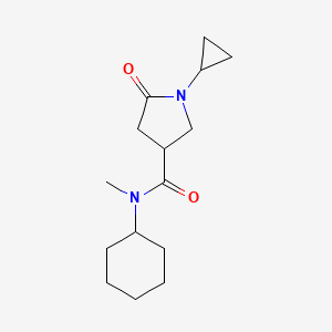 molecular formula C15H24N2O2 B7515324 N-cyclohexyl-1-cyclopropyl-N-methyl-5-oxopyrrolidine-3-carboxamide 