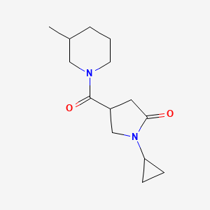 molecular formula C14H22N2O2 B7515336 1-Cyclopropyl-4-(3-methylpiperidine-1-carbonyl)pyrrolidin-2-one 