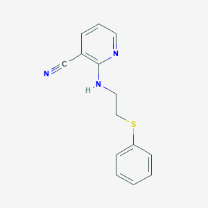 molecular formula C14H13N3S B7515343 2-(2-Phenylsulfanylethylamino)pyridine-3-carbonitrile 
