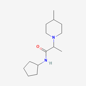 molecular formula C14H26N2O B7515354 N-cyclopentyl-2-(4-methylpiperidin-1-yl)propanamide 