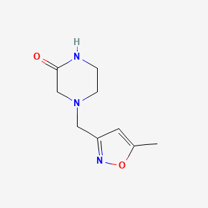 molecular formula C9H13N3O2 B7515408 4-[(5-Methyl-1,2-oxazol-3-yl)methyl]piperazin-2-one 
