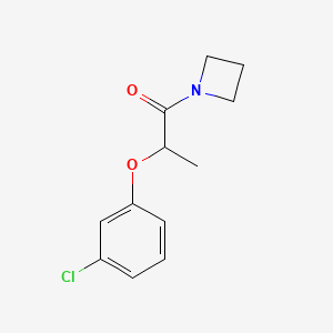 molecular formula C12H14ClNO2 B7515457 1-(Azetidin-1-yl)-2-(3-chlorophenoxy)propan-1-one 