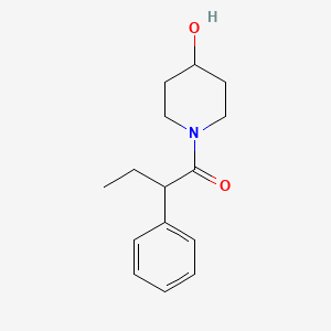 molecular formula C15H21NO2 B7515464 1-(4-Hydroxypiperidin-1-yl)-2-phenylbutan-1-one 