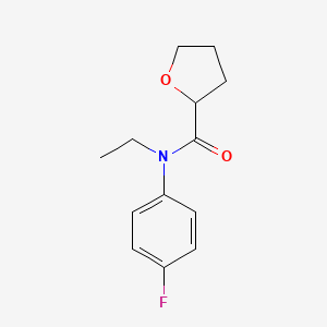 molecular formula C13H16FNO2 B7515473 N-ethyl-N-(4-fluorophenyl)oxolane-2-carboxamide 