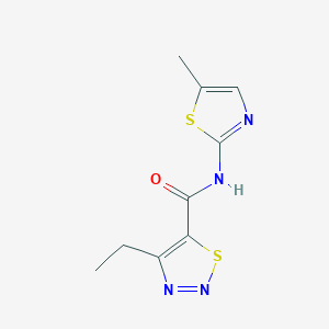 molecular formula C9H10N4OS2 B7515481 4-ethyl-N-(5-methyl-1,3-thiazol-2-yl)thiadiazole-5-carboxamide 