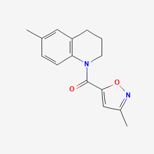 molecular formula C15H16N2O2 B7515504 (6-methyl-3,4-dihydro-2H-quinolin-1-yl)-(3-methyl-1,2-oxazol-5-yl)methanone 