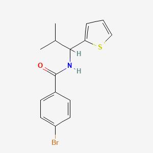 molecular formula C15H16BrNOS B7515511 4-bromo-N-(2-methyl-1-thiophen-2-ylpropyl)benzamide 