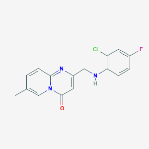 molecular formula C16H13ClFN3O B7515520 2-[(2-Chloro-4-fluoroanilino)methyl]-7-methylpyrido[1,2-a]pyrimidin-4-one 
