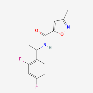 molecular formula C13H12F2N2O2 B7515527 N-[1-(2,4-difluorophenyl)ethyl]-3-methyl-1,2-oxazole-5-carboxamide 