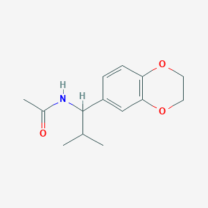 molecular formula C14H19NO3 B7515542 N-[1-(2,3-dihydro-1,4-benzodioxin-6-yl)-2-methylpropyl]acetamide 