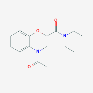 molecular formula C15H20N2O3 B7515545 4-acetyl-N,N-diethyl-2,3-dihydro-1,4-benzoxazine-2-carboxamide 