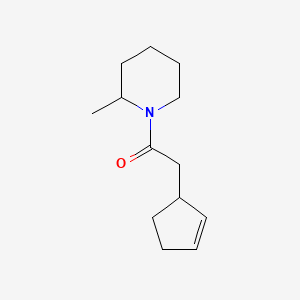 molecular formula C13H21NO B7515564 2-Cyclopent-2-en-1-yl-1-(2-methylpiperidin-1-yl)ethanone 