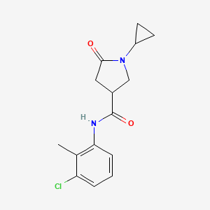 molecular formula C15H17ClN2O2 B7515565 N-(3-chloro-2-methylphenyl)-1-cyclopropyl-5-oxopyrrolidine-3-carboxamide 