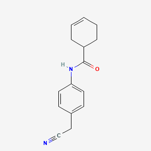 molecular formula C15H16N2O B7515566 N-[4-(cyanomethyl)phenyl]cyclohex-3-ene-1-carboxamide 