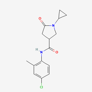 molecular formula C15H17ClN2O2 B7515570 N-(4-chloro-2-methylphenyl)-1-cyclopropyl-5-oxopyrrolidine-3-carboxamide 