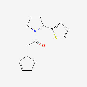 molecular formula C15H19NOS B7515583 2-Cyclopent-2-en-1-yl-1-(2-thiophen-2-ylpyrrolidin-1-yl)ethanone 