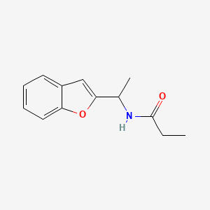 molecular formula C13H15NO2 B7515591 N-[1-(1-benzofuran-2-yl)ethyl]propanamide 
