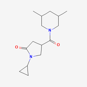 molecular formula C15H24N2O2 B7515593 1-Cyclopropyl-4-(3,5-dimethylpiperidine-1-carbonyl)pyrrolidin-2-one 