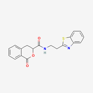 molecular formula C19H16N2O3S B7515615 N-[2-(1,3-benzothiazol-2-yl)ethyl]-1-oxo-3,4-dihydroisochromene-3-carboxamide 