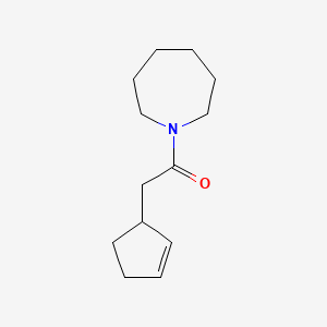 molecular formula C13H21NO B7515616 1-(Azepan-1-yl)-2-cyclopent-2-en-1-ylethanone 