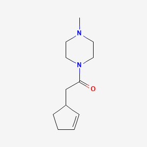 molecular formula C12H20N2O B7515627 2-Cyclopent-2-en-1-yl-1-(4-methylpiperazin-1-yl)ethanone 