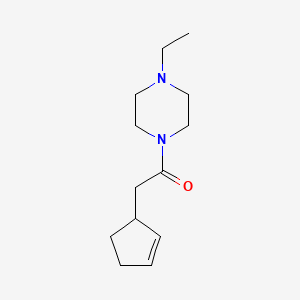 molecular formula C13H22N2O B7515635 2-Cyclopent-2-en-1-yl-1-(4-ethylpiperazin-1-yl)ethanone 