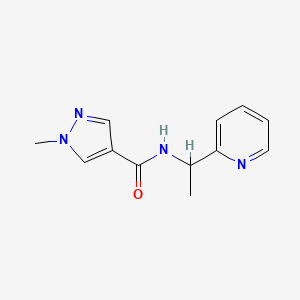 molecular formula C12H14N4O B7515653 1-methyl-N-(1-pyridin-2-ylethyl)pyrazole-4-carboxamide 