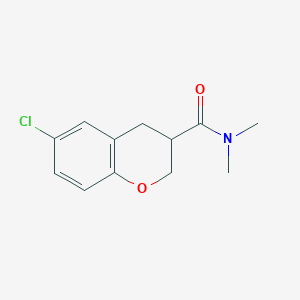 molecular formula C12H14ClNO2 B7515655 6-chloro-N,N-dimethyl-3,4-dihydro-2H-chromene-3-carboxamide 