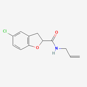 molecular formula C12H12ClNO2 B7515670 5-chloro-N-prop-2-enyl-2,3-dihydro-1-benzofuran-2-carboxamide 