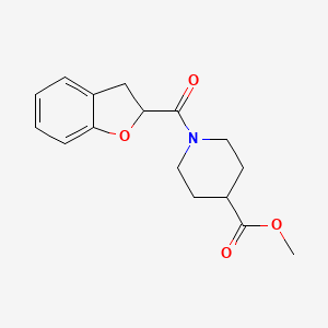 molecular formula C16H19NO4 B7515676 Methyl 1-(2,3-dihydro-1-benzofuran-2-carbonyl)piperidine-4-carboxylate 