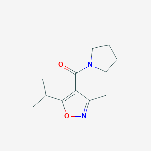 molecular formula C12H18N2O2 B7515682 (3-Methyl-5-propan-2-yl-1,2-oxazol-4-yl)-pyrrolidin-1-ylmethanone 