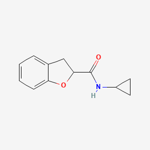 molecular formula C12H13NO2 B7515697 N-cyclopropyl-2,3-dihydro-1-benzofuran-2-carboxamide 