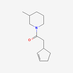 molecular formula C13H21NO B7515701 2-Cyclopent-2-en-1-yl-1-(3-methylpiperidin-1-yl)ethanone 
