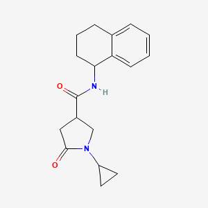 molecular formula C18H22N2O2 B7515702 1-cyclopropyl-5-oxo-N-(1,2,3,4-tetrahydronaphthalen-1-yl)pyrrolidine-3-carboxamide 