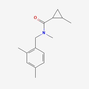 molecular formula C15H21NO B7515708 N-[(2,4-dimethylphenyl)methyl]-N,2-dimethylcyclopropane-1-carboxamide 
