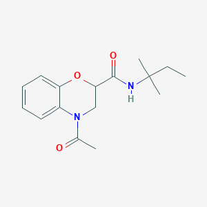 molecular formula C16H22N2O3 B7515716 4-acetyl-N-(2-methylbutan-2-yl)-2,3-dihydro-1,4-benzoxazine-2-carboxamide 