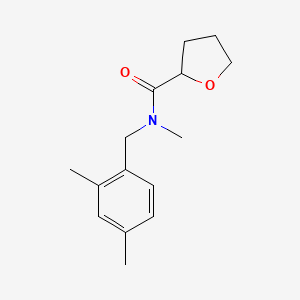 molecular formula C15H21NO2 B7515724 N-[(2,4-dimethylphenyl)methyl]-N-methyloxolane-2-carboxamide 