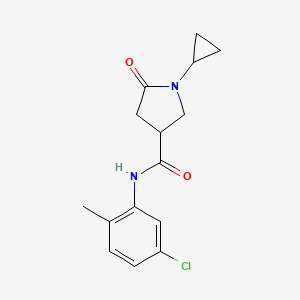 molecular formula C15H17ClN2O2 B7515747 N-(5-chloro-2-methylphenyl)-1-cyclopropyl-5-oxopyrrolidine-3-carboxamide 