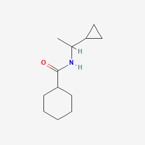 molecular formula C12H21NO B7515756 N-(1-cyclopropylethyl)cyclohexanecarboxamide 