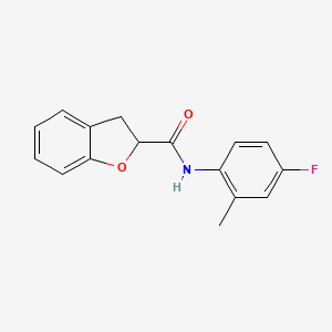 molecular formula C16H14FNO2 B7515838 N-(4-fluoro-2-methylphenyl)-2,3-dihydro-1-benzofuran-2-carboxamide 