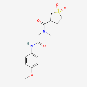 molecular formula C15H20N2O5S B7515842 N-[2-(4-methoxyanilino)-2-oxoethyl]-N-methyl-1,1-dioxothiolane-3-carboxamide 