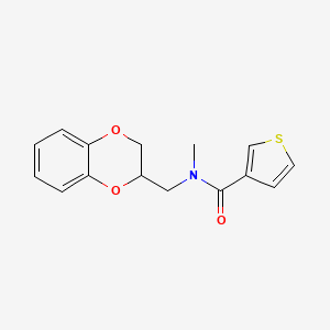 molecular formula C15H15NO3S B7515876 N-(2,3-dihydro-1,4-benzodioxin-3-ylmethyl)-N-methylthiophene-3-carboxamide 