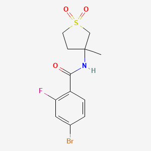 molecular formula C12H13BrFNO3S B7515884 4-bromo-2-fluoro-N-(3-methyl-1,1-dioxothiolan-3-yl)benzamide 