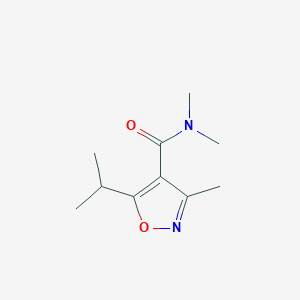 molecular formula C10H16N2O2 B7515898 N,N,3-trimethyl-5-propan-2-yl-1,2-oxazole-4-carboxamide 